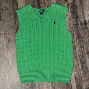 Ralph Lauren V-Neck Green Sweater Vest